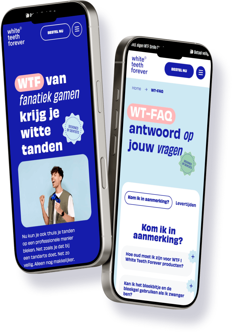 Mockup van een maatwerk WooCommerce webshop op een iPhone