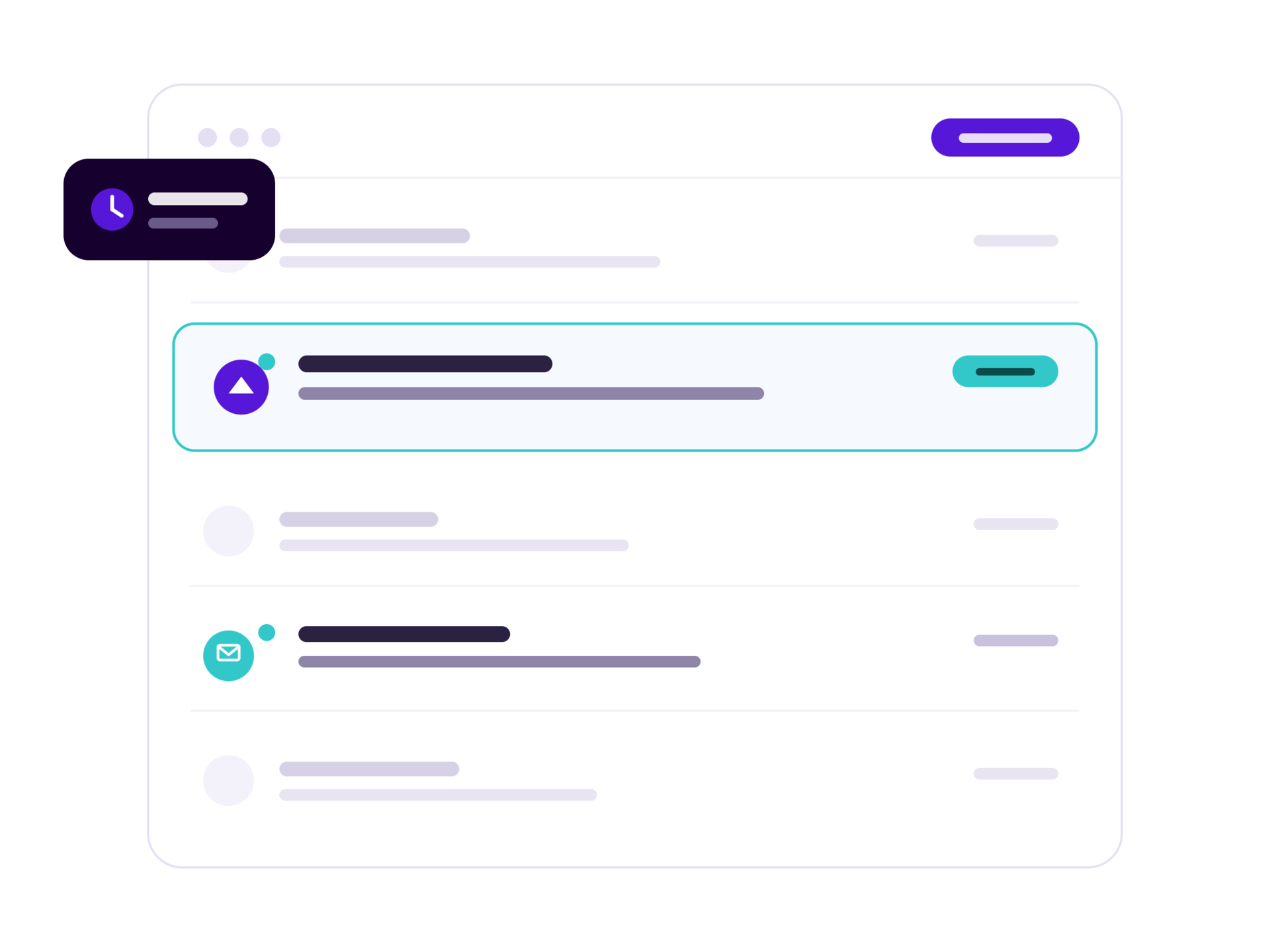 Inbox met geplande nieuwsbrieven en geopende e-mails