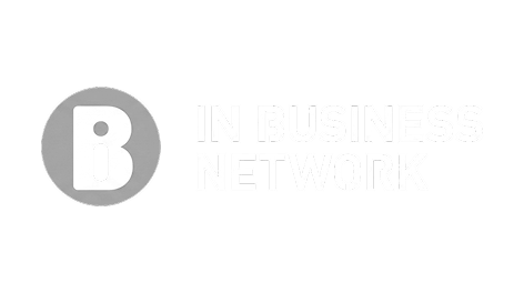 Logo van In Business Network in wit
