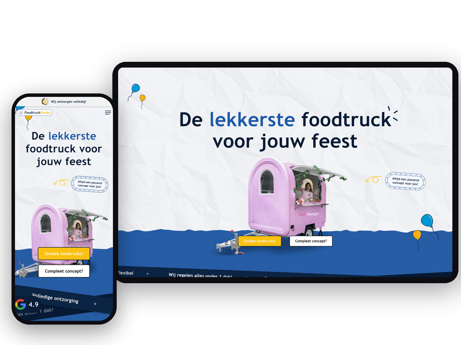 Website van Foodtruckfestijn, schermafbeelding uit de klantcase