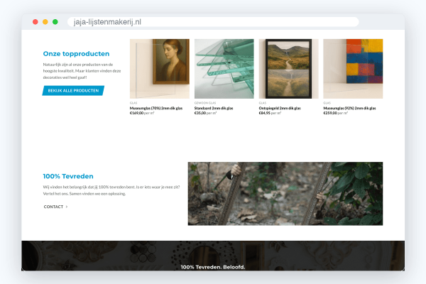 n2-jaja-b1 Website van J.A.J.A. Lijstenmakerij, schermafbeelding uit de klantcase