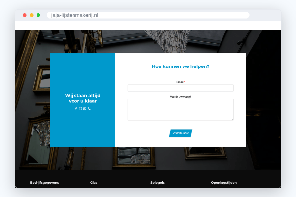 n2-jaja-b8-v3 Website van J.A.J.A. Lijstenmakerij, schermafbeelding uit de klantcase
