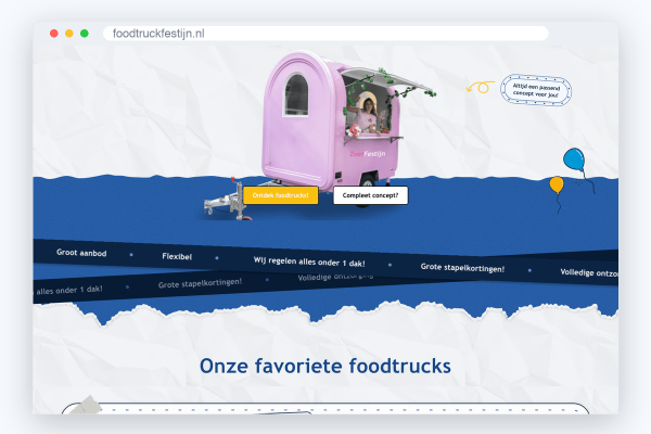 n4-ftf-e Website van Foodtruckfestijn, schermafbeelding uit de klantcase