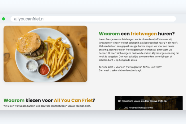 n5-ay-d Website van All You Can Friet, schermafbeelding uit de klantcase
