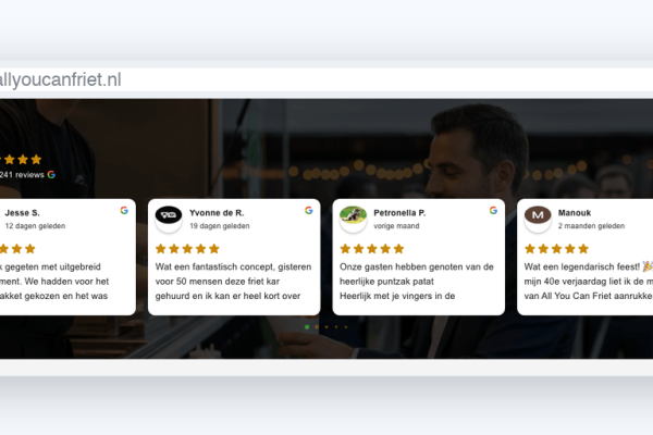 n5-ay-e Website van All You Can Friet, schermafbeelding uit de klantcase