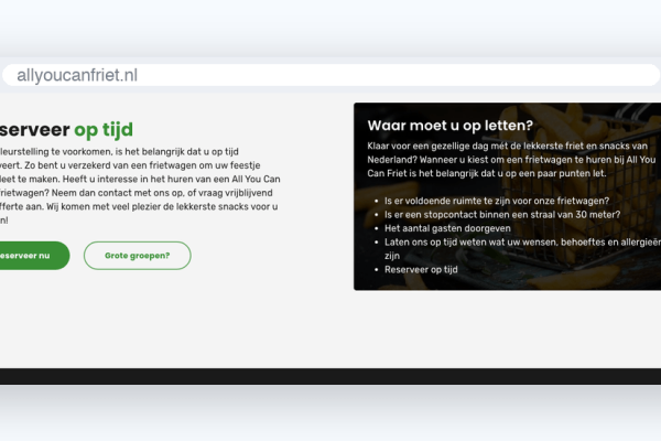 n5-ay-s1 Website van All You Can Friet, schermafbeelding uit de klantcase