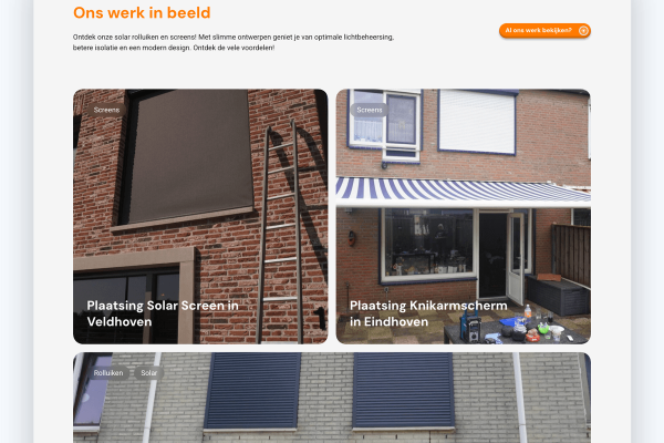 Website van De Rolluikenplaatser, schermafbeelding uit de klantcase