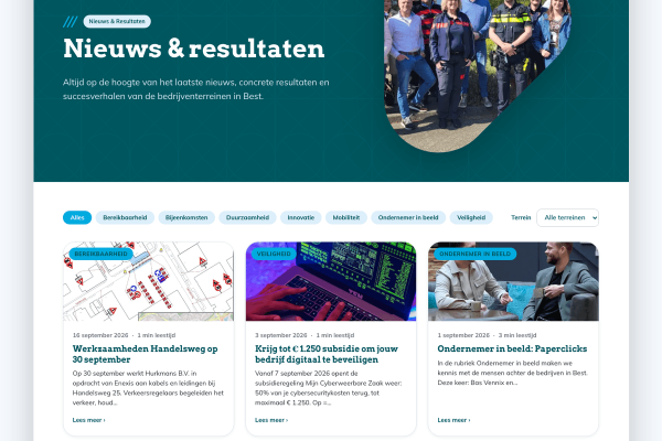 bedrijventerreinenbest nieuws en resultaten filters Nieuws en resultaten op bedrijventerreinenbest.nl met filters op thema en terrein
