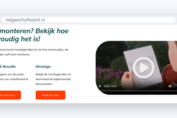Blok Zelf monteren met montagevideo en meethulp op megaschuifwand.nl