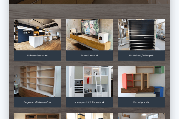 Portfoliopagina Onze werken van Meubelmakerij VanHout met foto's van maatwerk