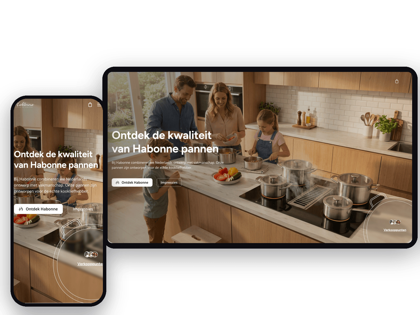Website van Habonne, schermafbeelding uit de klantcase