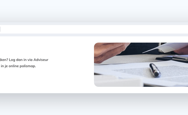 Polismap, het klantportaal van Novada, op de homepage van novada.nl