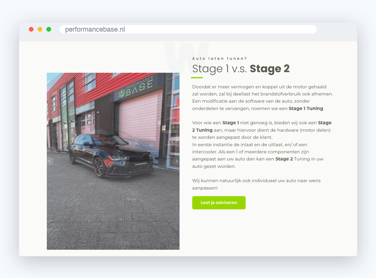 Uitleg Stage 1 versus Stage 2 chiptuning op performancebase.nl