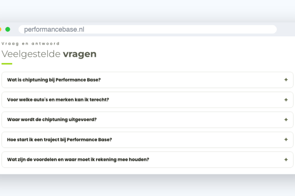 Veelgestelde vragen over chiptuning op de homepage van performancebase.nl