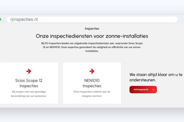 rji-blok-diensten Website van RJ Inspecties, schermafbeelding uit de klantcase