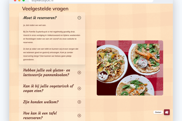 suykerbuyck veelgestelde vragen reserveren glutenvrij Veelgestelde vragen over reserveren, glutenvrij en vegan op suykerbuyck.nl