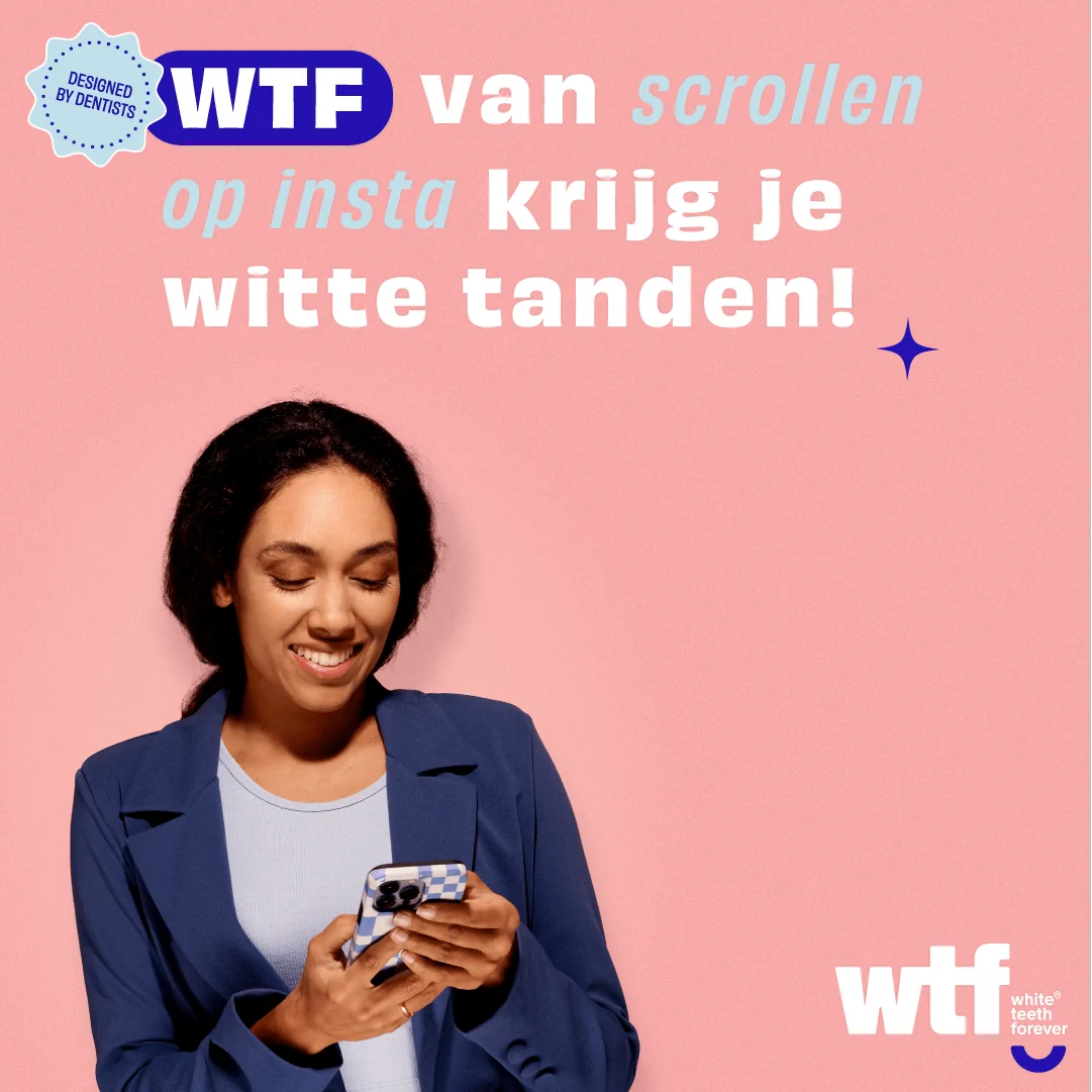 Beeld Social Campagne White Teeth Forever roze