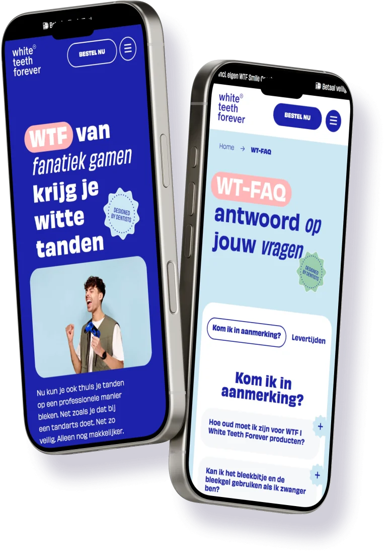 Mockup van een maatwerk WooCommerce webshop op een iPhone