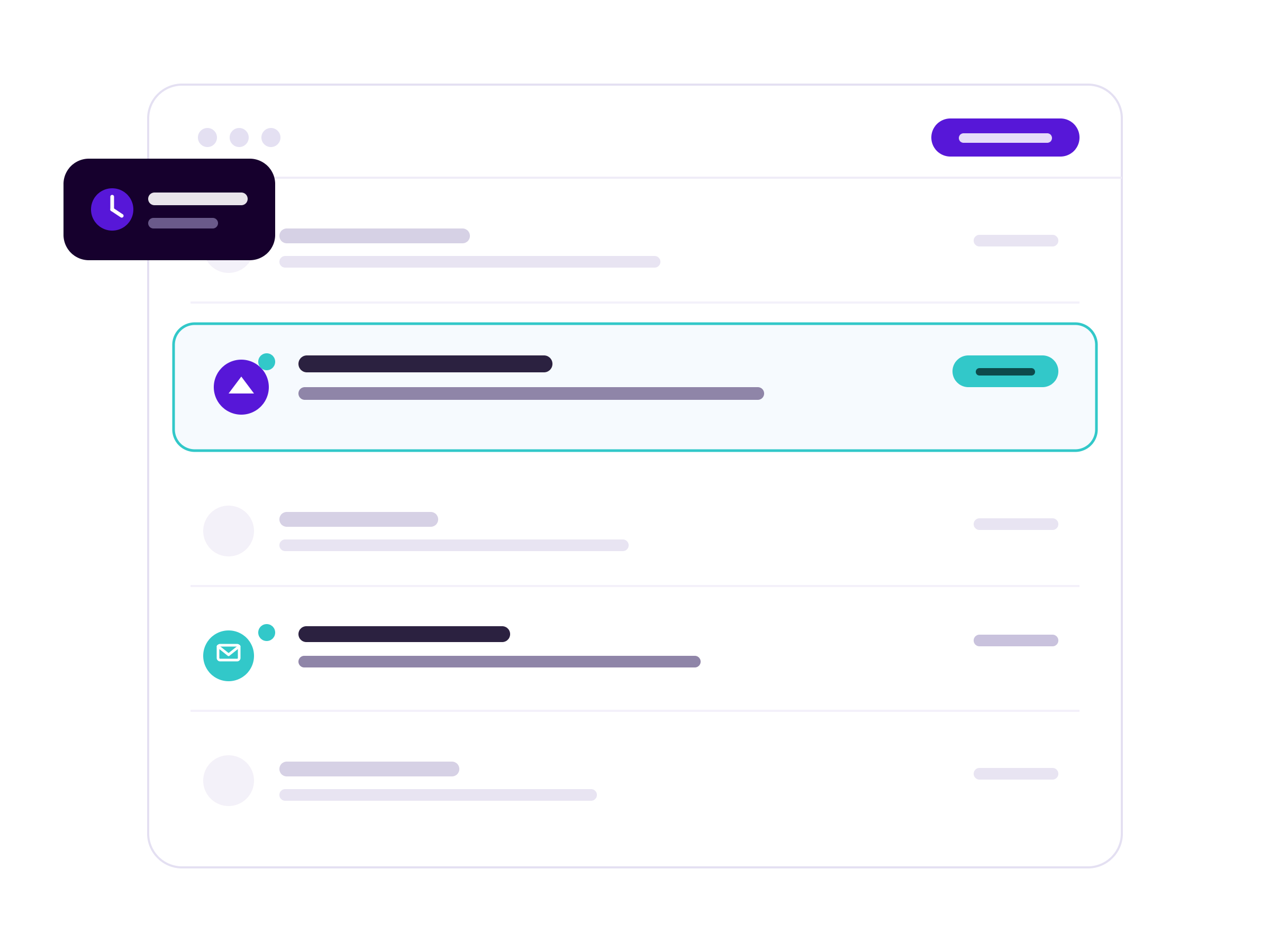 Inbox met geplande nieuwsbrieven en geopende e-mails