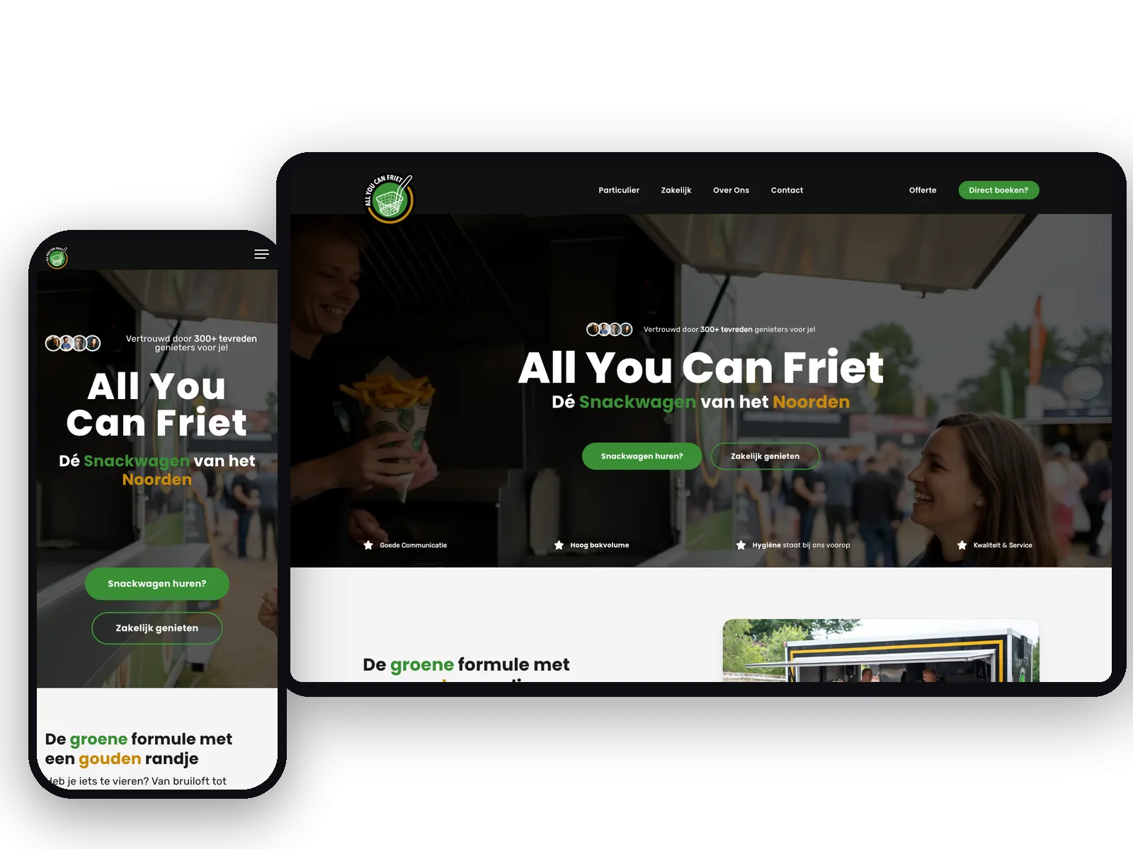 Website van All You Can Friet, schermafbeelding uit de klantcase